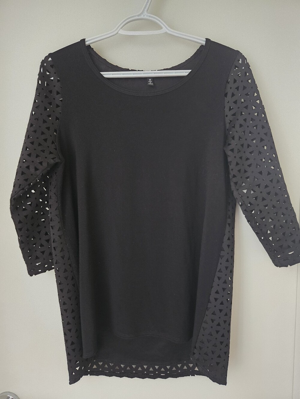Ladies Picadilly Laser-Cut Sleeve Tunic Top - M